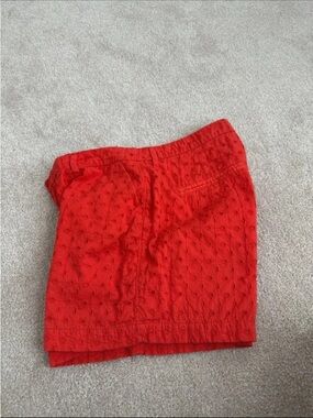Red Eyelet Shorts